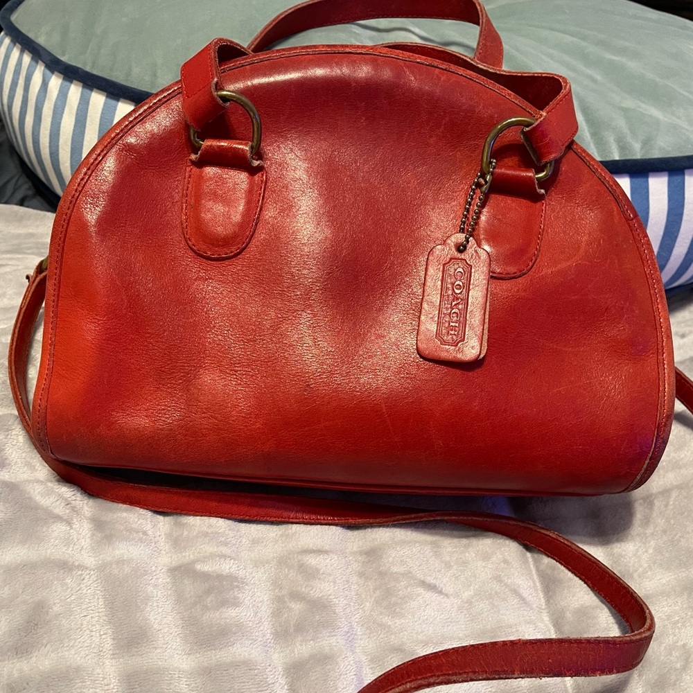 Coach leather Bag Red Orange